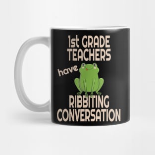 First Grade School Teacher Frog Pun Mug